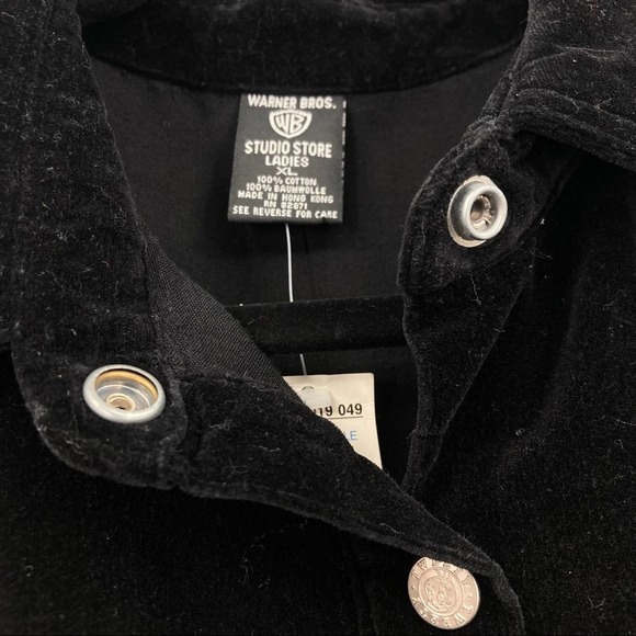 VTG Y2K Warner Bros Tweety Looney Tunes Velvet Black Deadstock Grunge Shacket - Picture 6 of 12